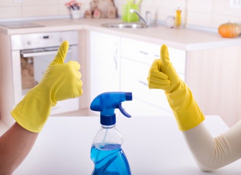 After builders cleaning service in Battersea for a commercial property with glass and floor detailing