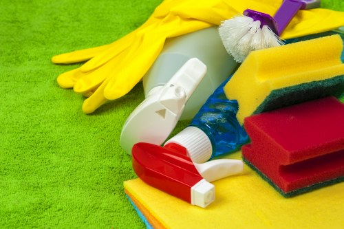 Local cleaners maintaining shared areas in a Battersea commercial building